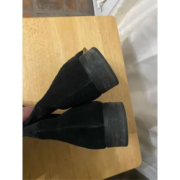 Very volatile black suede tall riding boots knee boots - Picture 4 of 6